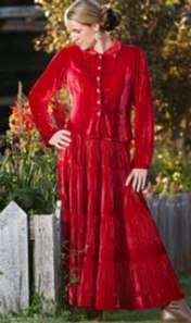 Navajo Shirt in red with skirt