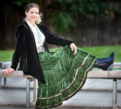 Ribboned Modern Maiden in Forest Green