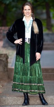 Ribboned Modern Maiden & swan Jacket