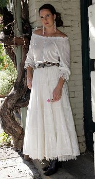 white peasent + skirt