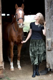Emily in moss green