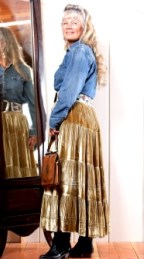 Mah in gold skirt